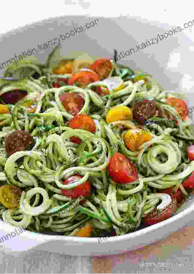 A Tantalizing Bowl Of Zucchini Noodles Adorned With Fresh Herbs And Vegetables Zoodles Spiralizer Cookbook: A Vegetable Noodle And Pasta Cookbook