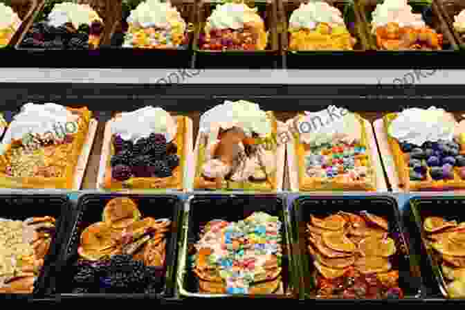 A Variety Of Toppings For Waffles, Including Fruits, Whipped Cream, And Chocolate Syrup Waffle Cooking Guide: Waffle Recipes And Simple Preparation Procedure