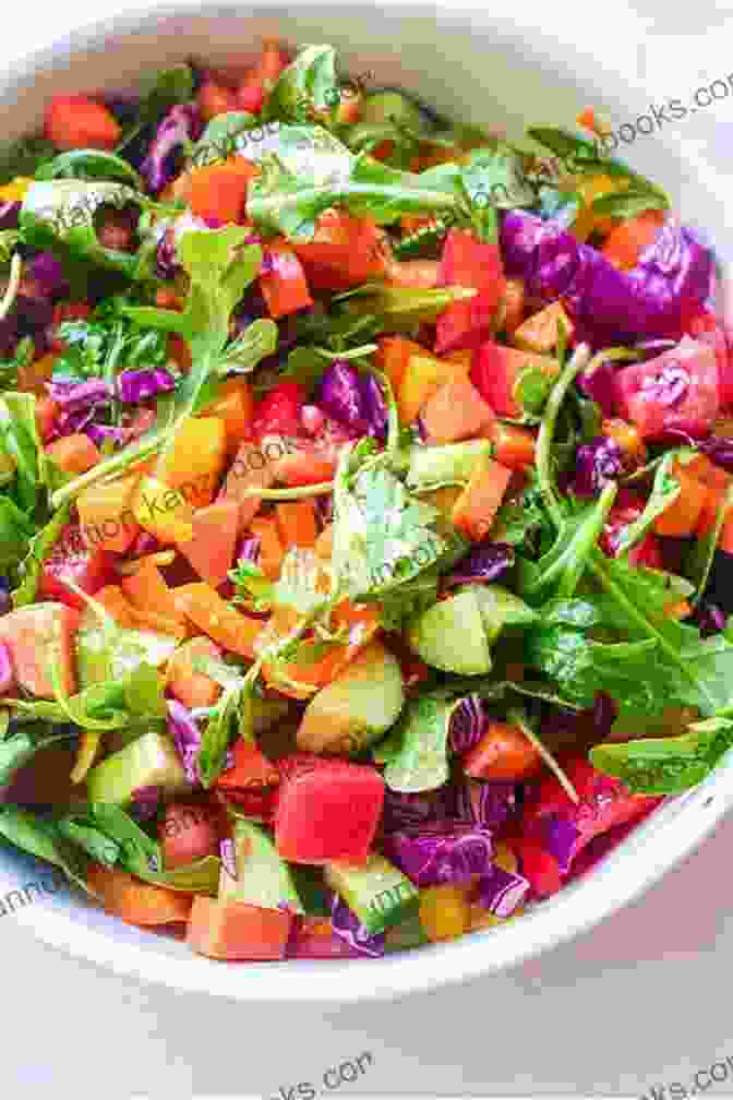 A Vibrant And Colorful Salad Topped With Fresh Vegetables, Herbs, And Dressing Salad Of The Day: 365 Recipes For Every Day Of The Year (Williams Sonoma)