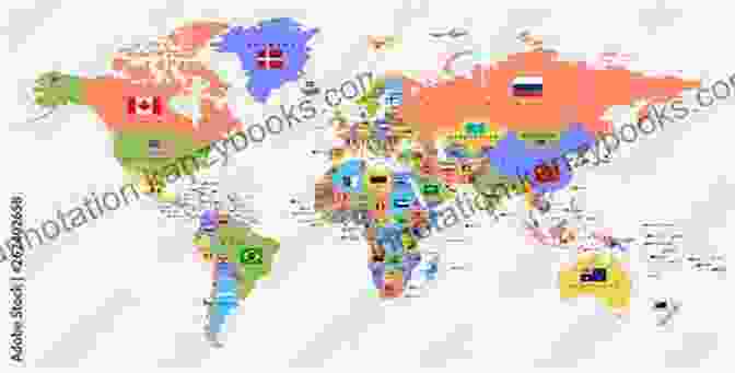 World Map With Highlighted Countries And Flags All Countries Capitals And Flags Of The World: 2024